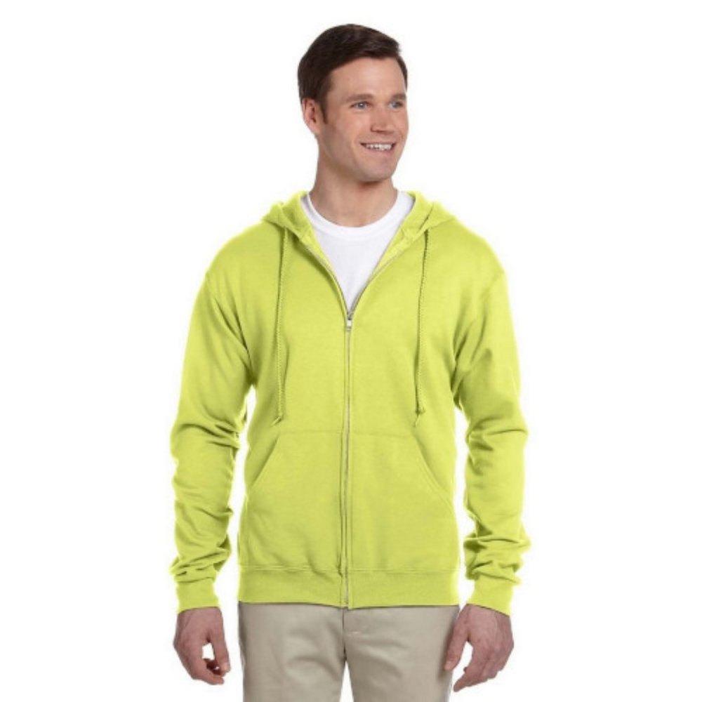Jerzees Adult 8 oz. NuBlend® Fleece FullZip Hood - 993 - Safety Green